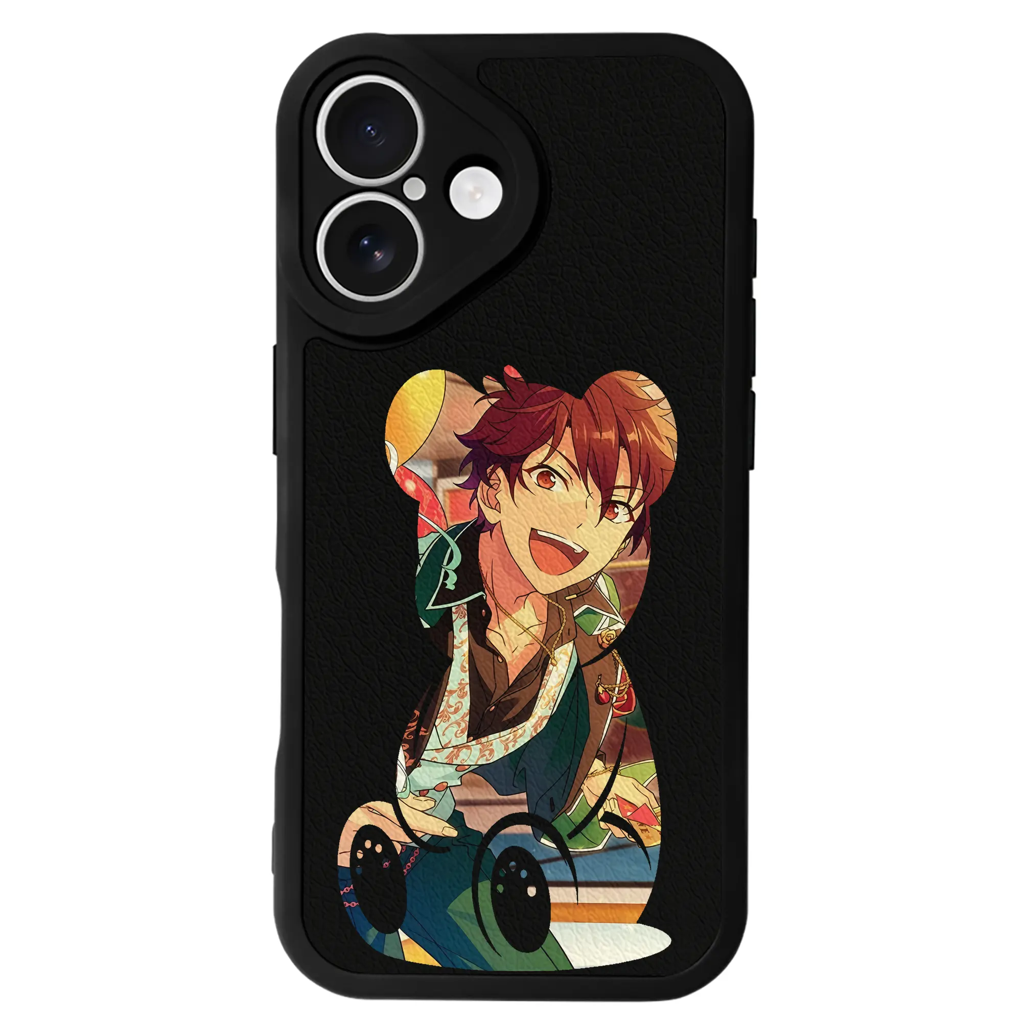 あんさん ぶる グッズ ALKALOID 天城一彩 - IPhone 16シリーズ対応 ・ シリコンスマホケース ・ レザー調 ・ 高精度フィット ・ 耐衝撃 ・ ワイヤレス充電対応 ・ 精密カット